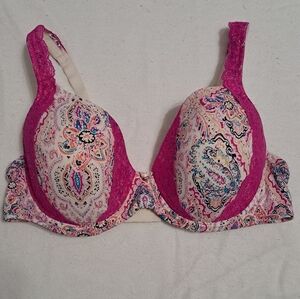 Soma Embraceable Full Coverage Bra Pink Paisley Size 40D